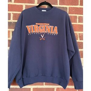 Vintage Tultex Virginia Cavaliers Sweatshirt Mens XL Navy Blue Made in USA UVA
